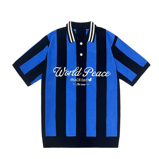 Short Sleeve Striped Polo Shirt